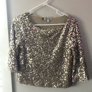 Gold sequin crop top size xs
